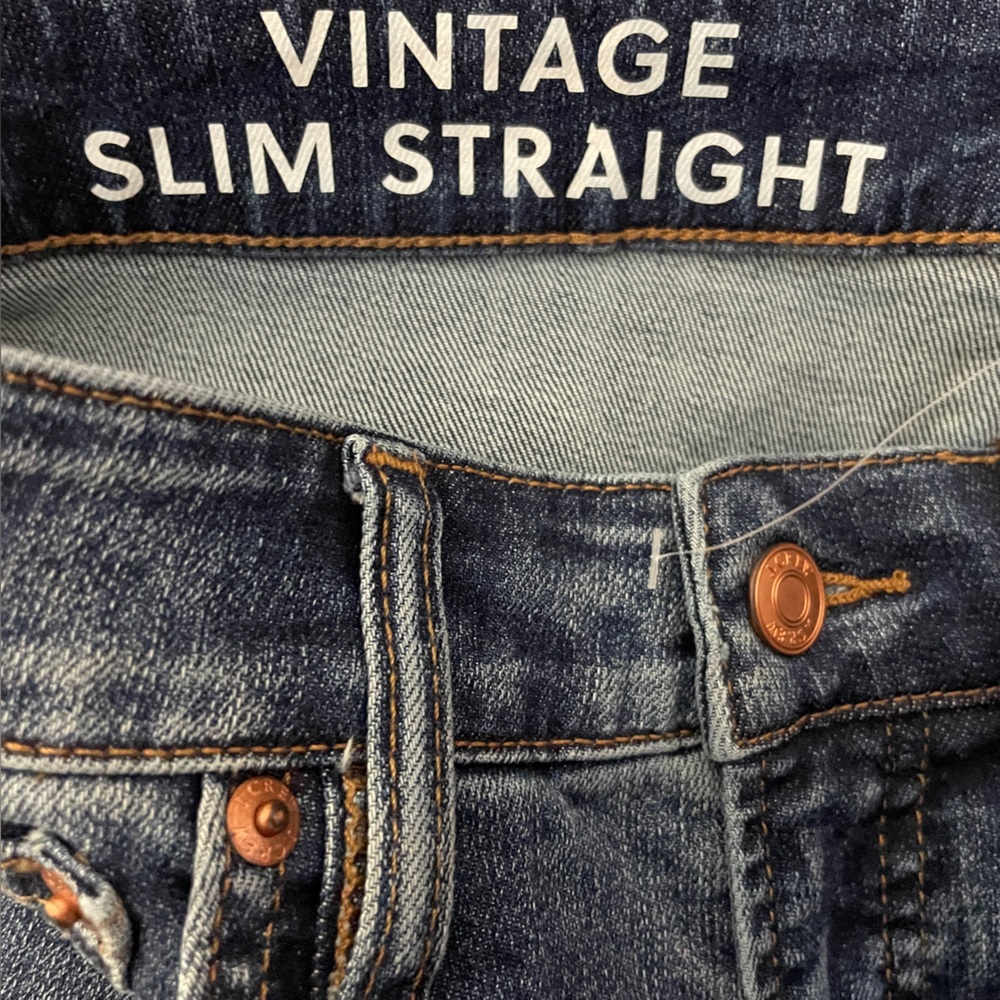 J. Crew Vintage Slim Straight Jeans 27 Curvy High Rise Surf Wash L4713 Stretch - Picture 8 of 10